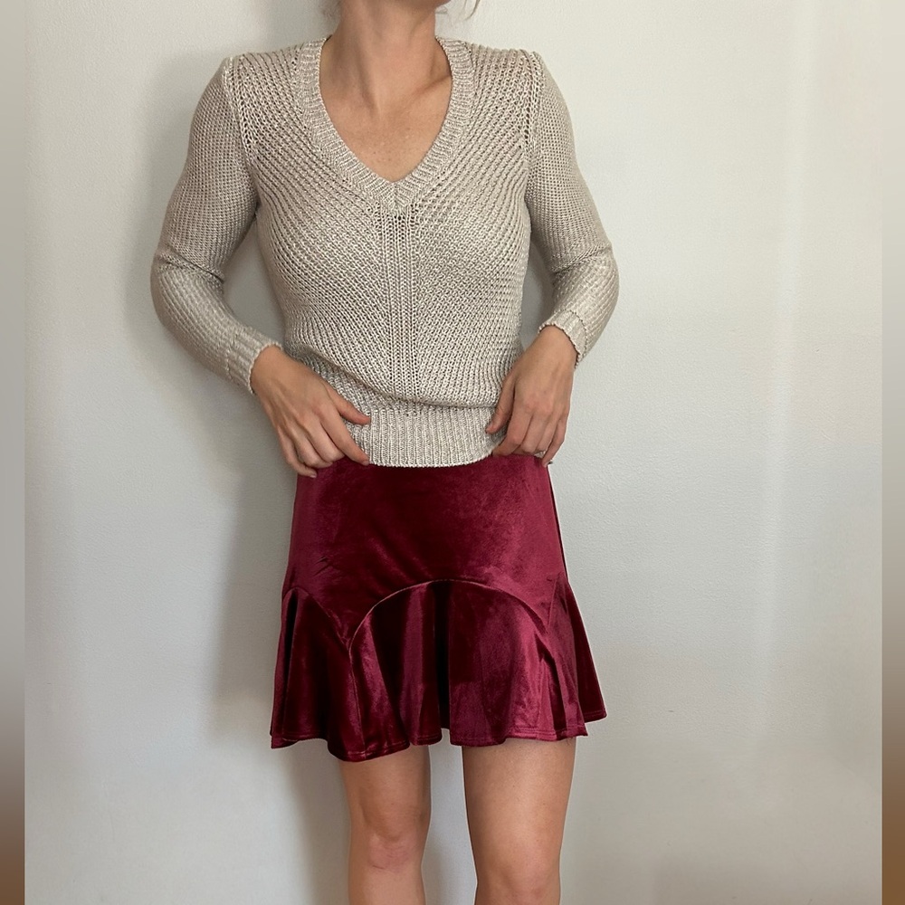 Madewell Wallace Cream Knit V Neck Sweater